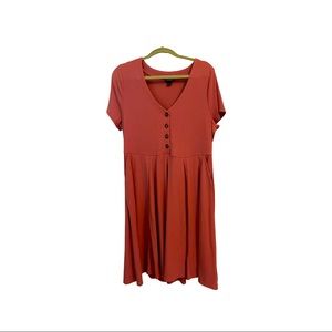 Torrid Dusty Rose rib button down skater dress from